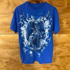 Y2K Grunge Skater Affliction Style Skull Reaper Tee Fits Like A Medium/Large